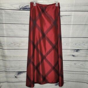 JS Signature red and black holiday whimsygoth striped maxi skirt size 6
